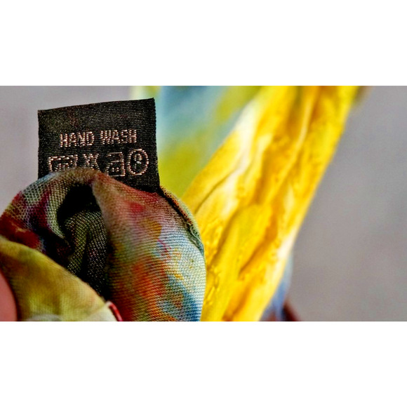 S.R. Fashion Free Size Rayon Sundress Embroidered Tie-Dye Rainbow Swirl Boho Ind - Picture 5 of 13